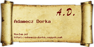 Adamecz Dorka névjegykártya